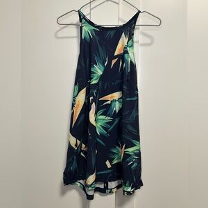 Tropical Print Sleeveless Top